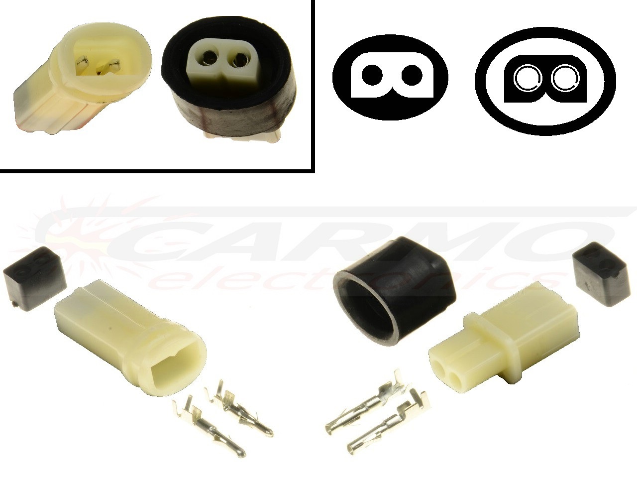 2 pin YPC Sealed connector set - 2-poliger YPC-Dichtungsstecker - Off-Road-Motorradstecker - zum Schließen ins Bild klicken