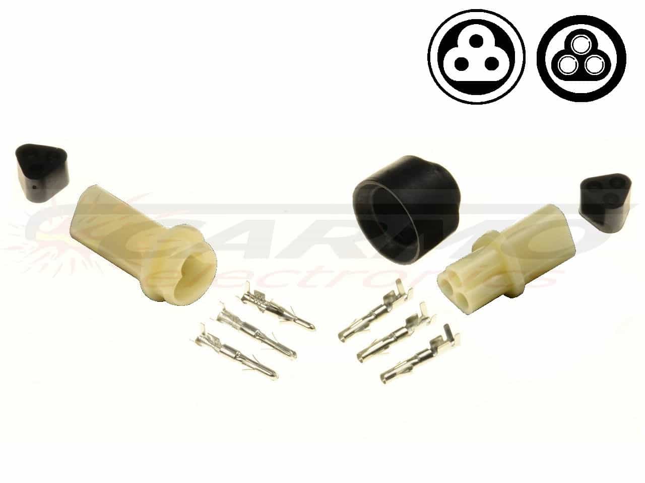 3 pin YPC Sealed connector set - 2-poliger YPC-Dichtungsstecker - Off-Road-Motorradstecker - zum Schließen ins Bild klicken