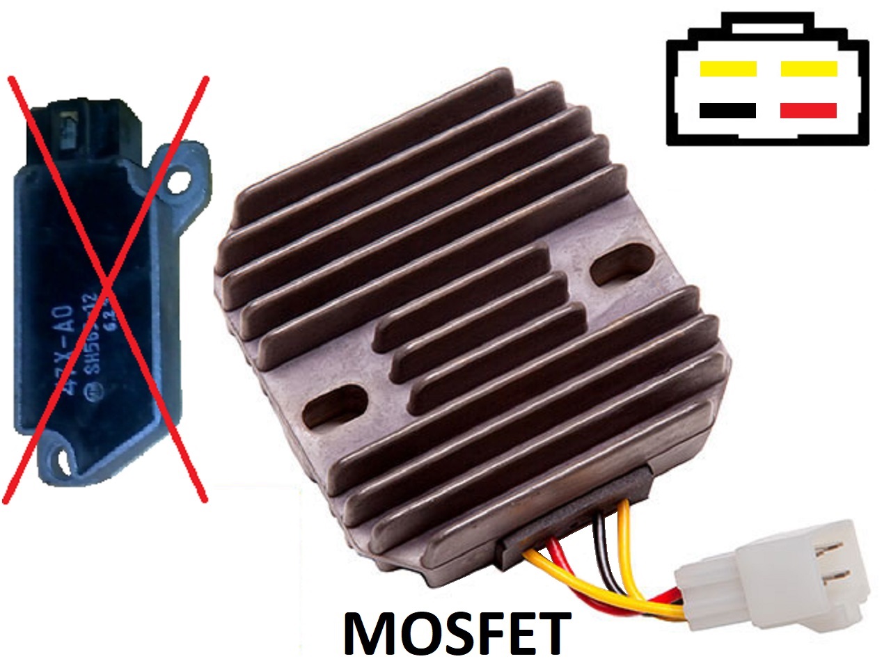 CARR421 - Yamaha 2 fase MOSFET Spannungsregler Gleichrichter - zum Schließen ins Bild klicken