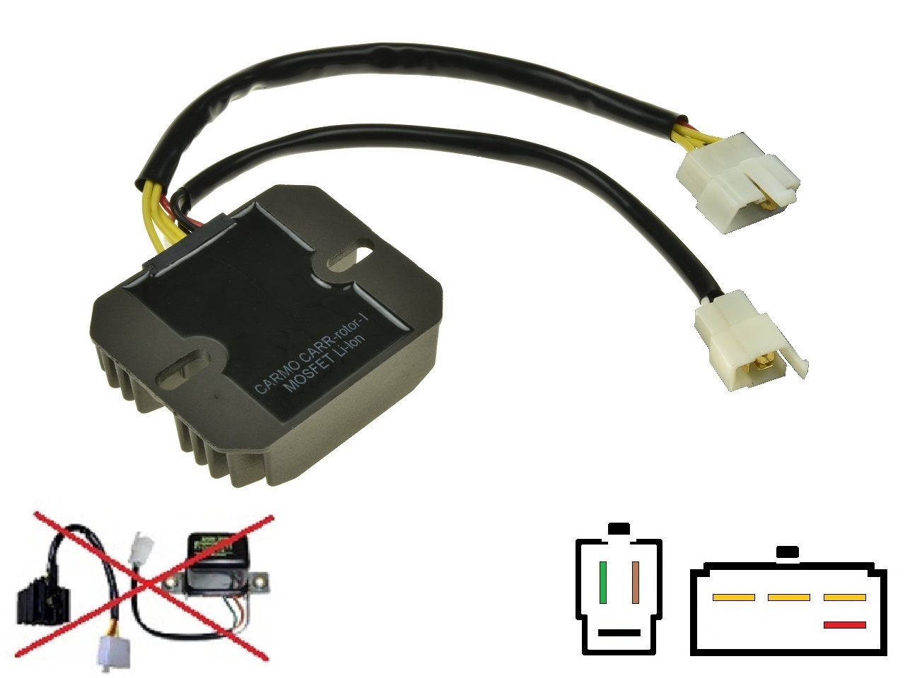 CARR771 Suzuki GT380 GT550 GT750 RE500 TS400 MOSFET Spannungsregler Gleichrichter - zum Schließen ins Bild klicken