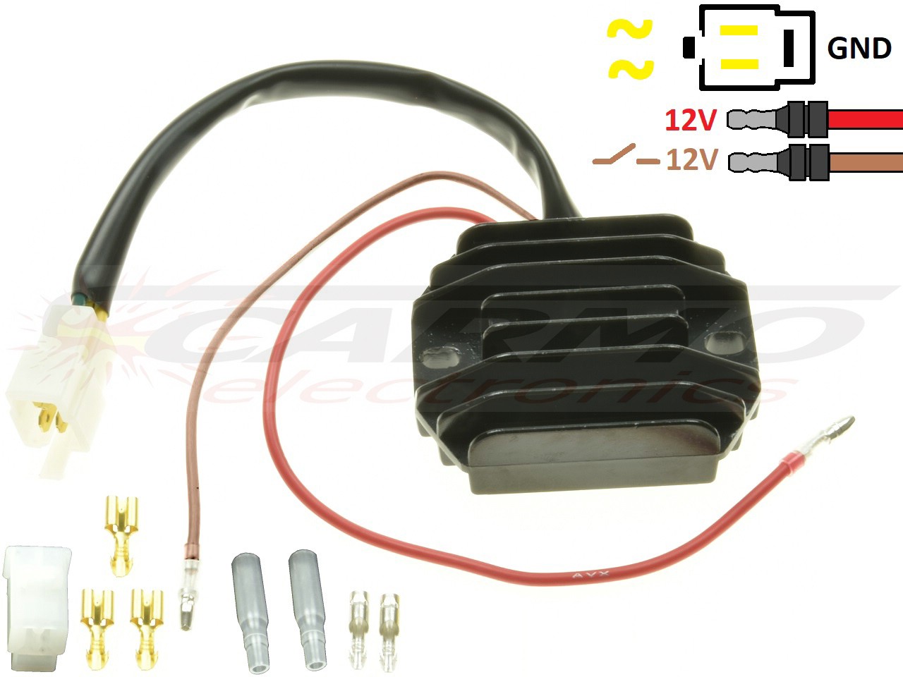 CARR511Z - Kawasaki Z250 Z440 Z650 z750 - 2 fase MOSFET Spannungsregler Gleichrichter SH221-12 - zum Schließen ins Bild klicken