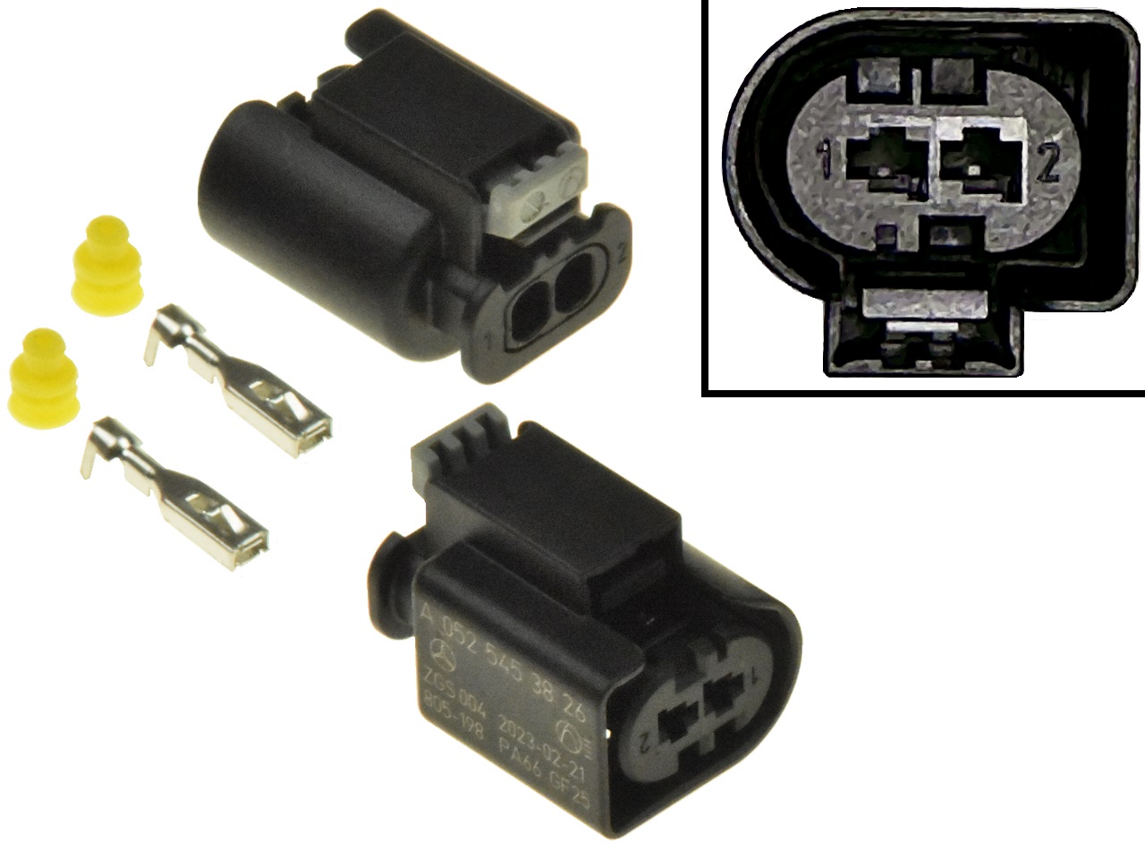 iniettore di carburante Einspritzdüse Stecker 2-polig (0525453826, 7 601 023 - 01, 805-198-541) - zum Schließen ins Bild klicken