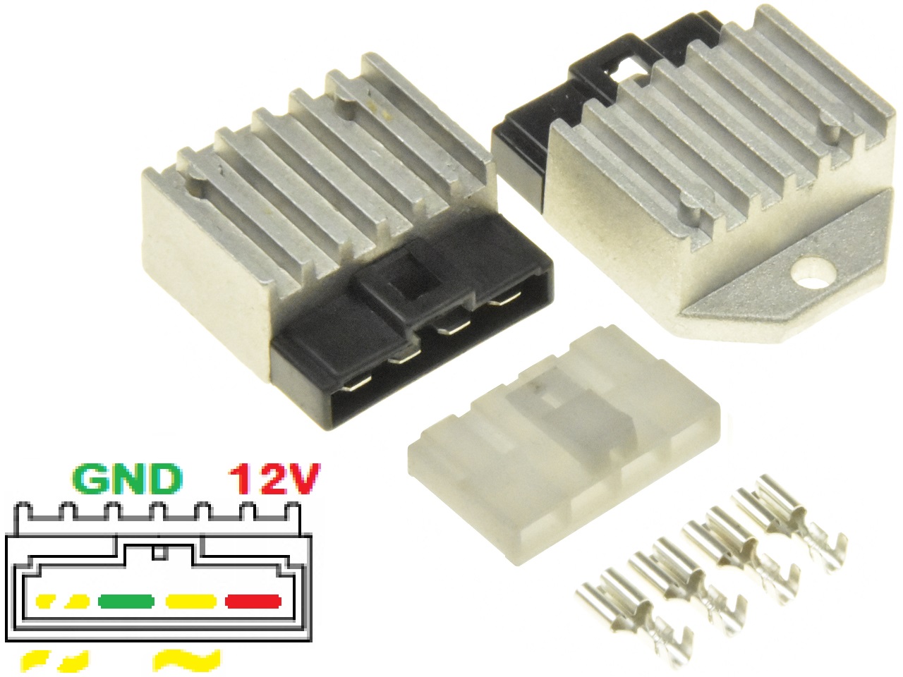 Shindengen SH653-12, SH635-12, SH610-12, SH636A-12, SH580-12 Spannungsregler Gleichrichter + Gegenstecker komplett - zum Schließen ins Bild klicken